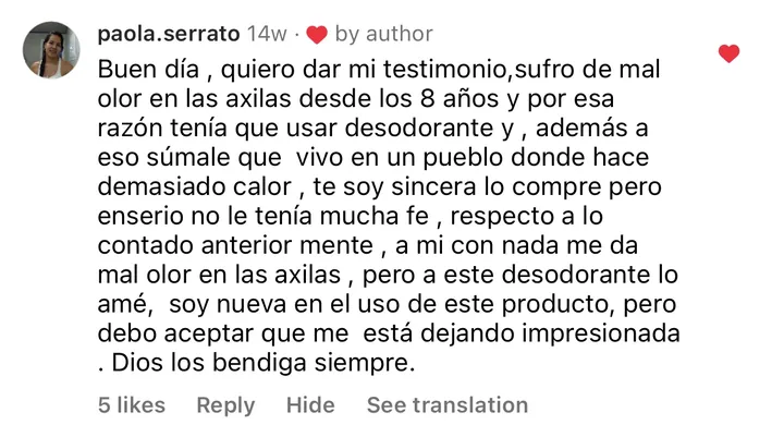 Reseña real de cliente